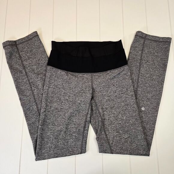 Lululemon Straight Up‎ Pants Full-On Luon Gray W5H47S Women's Size 8 Yoga Gym - Picture 1 of 8